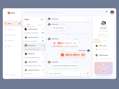 CRM chat flow flat chat crm dekstop flat ui ux