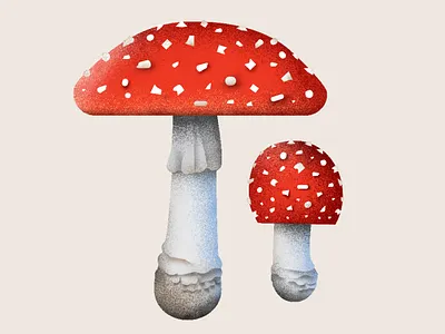 Mushroom art digital illustration mushroom vector