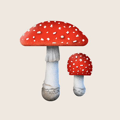 Mushroom art digital illustration mushroom vector