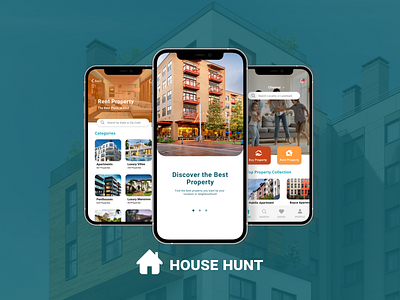 House Hunt Mobile App adobe xd casestudy figma mobile app ui ux design