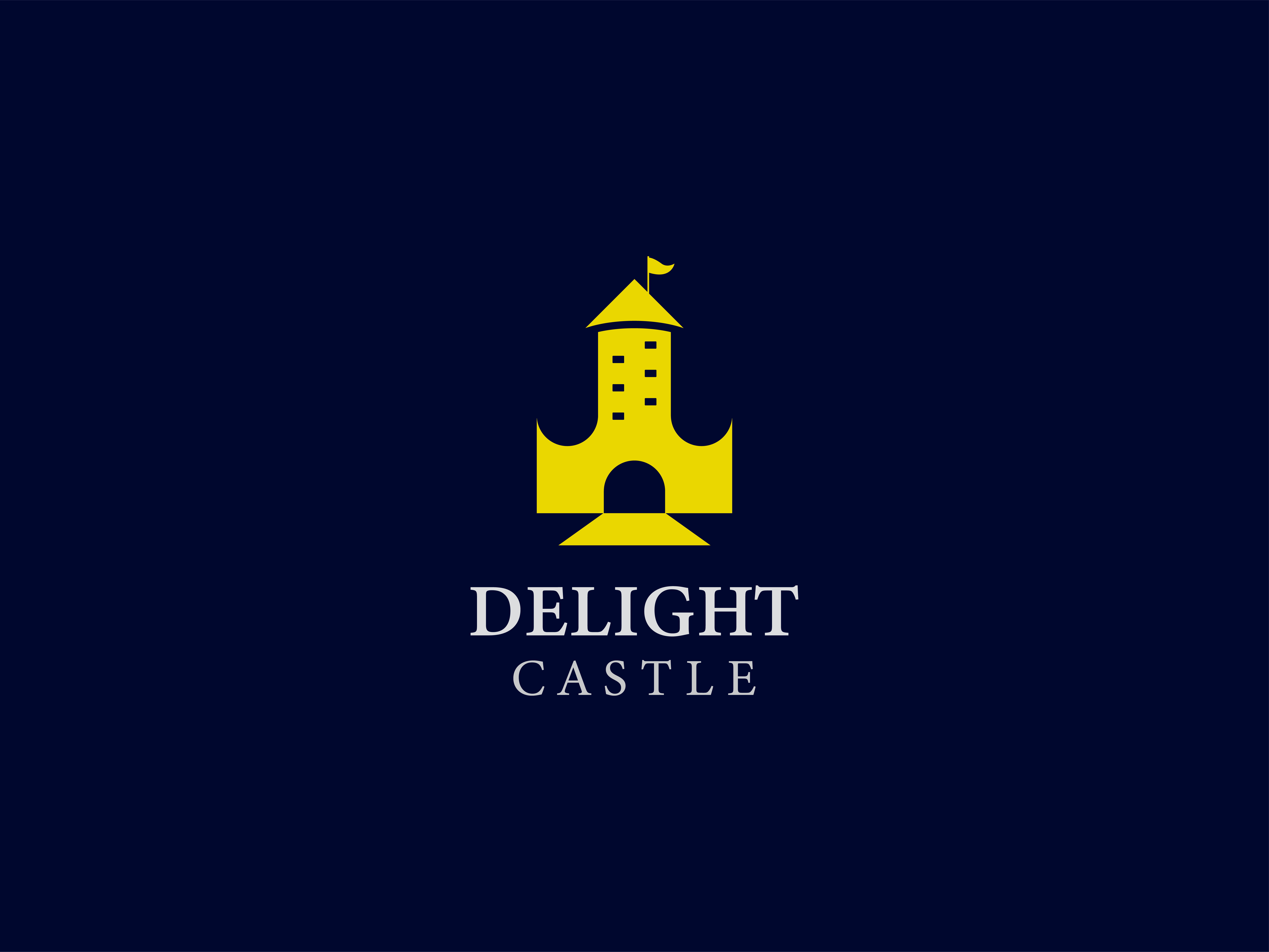 Delight Castle logo design. 2023 trend brand design brand icon brand identity design brand identity solution brand mark brand visual icon branding branding design branding solution design solution graphic design logo logo problem solving minimal logo design professional logo design simple castle logo design visual design