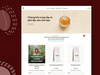 Website for an award-winning coffee roastery branding design landing typography ui website