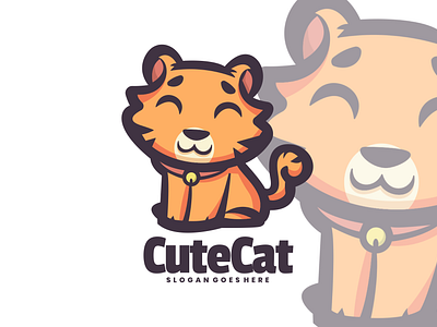 Cute Cat animal branding cute mascot design graphic design illustration logo ui vector