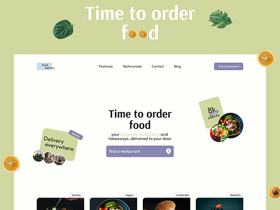 Food delivery design app branding design figma food food delivery graphic design grid system hero section home page logo ui ux web webdesign website