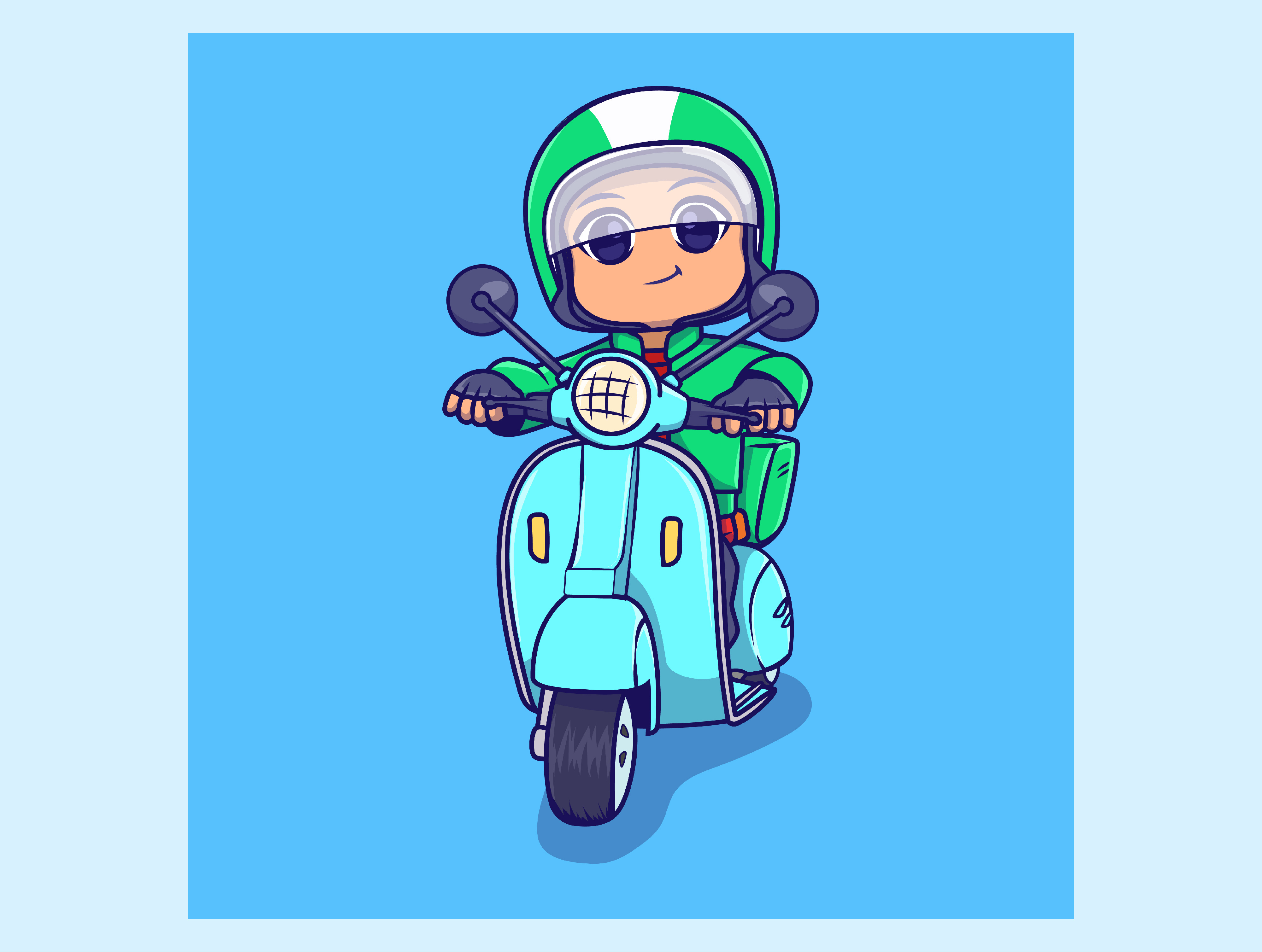 courier delivery package with scooter transport