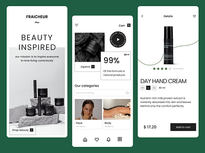 Beauty products app app design ui ux