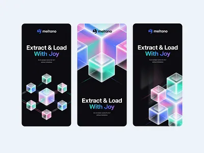 Meltano 3 animal app design brand identity branding data design dragon graphic design identity illustration landing page logo mark melty phone symbol ui visual identity web design website