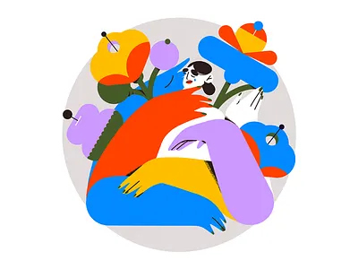 Emotions character emotions feelings flat illustration flowers illustration nature sad ups and downs woman