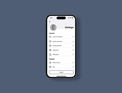 Settings : DailyUi Day-007 dailyui