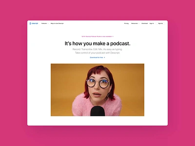 Descript Website Design design designer landing landing page ui designer ui kit user experience user interface web web design web designer web developer web ui webdesign website website builder website concept website designer website developer websites