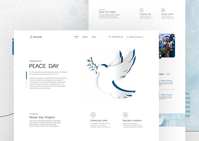 Peace Day Organization Landing Page Design non profit