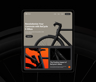 RECYCLE e byke ecommerce homepage landingpage minimal uidesign webdesign website