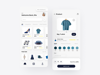 E Commerce UI Mobile | Customer Dashboard blue customer dashboard e commerce mobile app ui