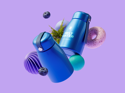 Melt Water 3d abstract beauty bottle c4d color design graphic design keyvisual redhift render scene shapes water