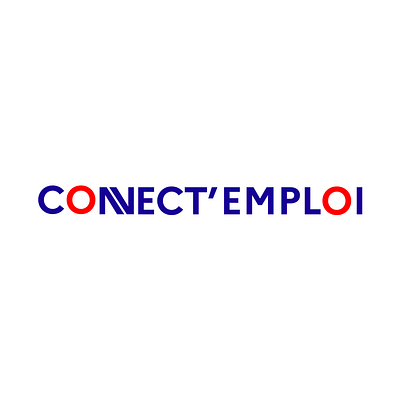 Connect Emploi | Branding & Logo blue brand branding communication graphic design graphism logo red typography webdesign