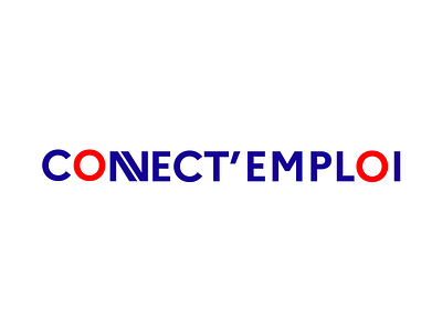 Connect Emploi | Branding & Logo blue brand branding communication graphic design graphism logo red typography webdesign