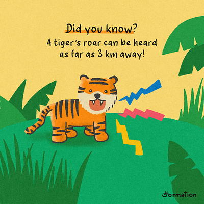 Tiger's roar animal art cartoon did you know digital art digital illustration drawing fact of the day fun fact illustration jungle procreate roar tiger wildlife