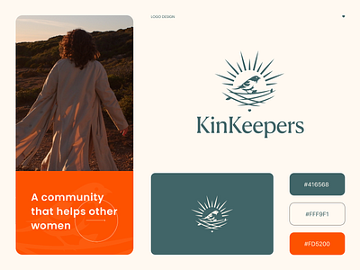 KinKeepers Logo 🐦 adobe illustrator artwork bird logo branding community design girl graphic design home illustration logo logo design mom vector woman