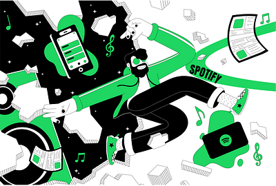 Spotify flat design graphic design illustration
