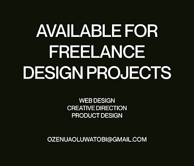 Available for work animation clean freelance landing motion reel type typography ui uiux ux webdesign