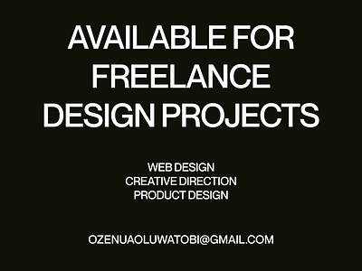 Available for work animation clean freelance landing motion reel type typography ui uiux ux webdesign