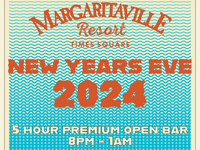 NYE tropical poster graphic design illustrator