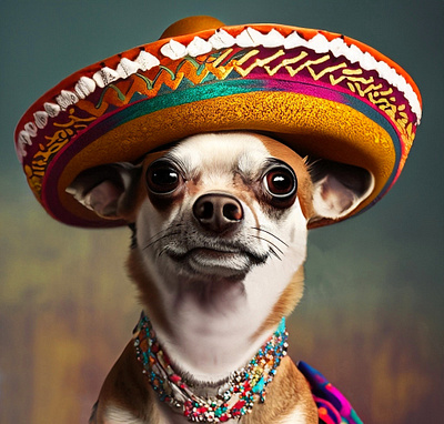 Chihuahua #2 art chihuahua digital dog hat illustration