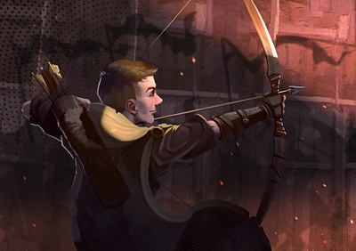 Battle Front Archer art characterart characterdesign conceptart design dnd fantasy illustration rpg