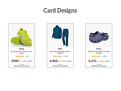 Card Designs amazon card designs shopping ui