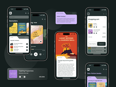 Book marketplace app app booklovers bookmarketplace bookstoreapp dark mode design designconcept marketplace minimal modern ui ux