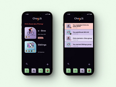 Chop it: Day 11 of 100 - SuperDribbble Daily Design Challenge 3d animation app bill splitting branding design graphic design logo mobile motion graphics ui ui design uiux ux