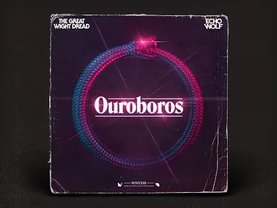 Echo Wolf - Ouroboros 3d 80s album art blender cover art glow music photoshop retro synthwave texture typography