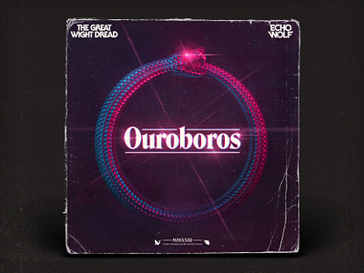 Echo Wolf - Ouroboros 3d 80s album art blender cover art glow music photoshop retro synthwave texture typography