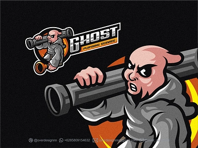 Ghost Plumbing Logo branding design ghost graphic design identity illustration logo mark plumbing tshirt vector