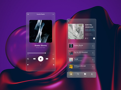 Day 009 - Music Player 2d abstract app dailyui glassmorphism mobile musicplayer ui
