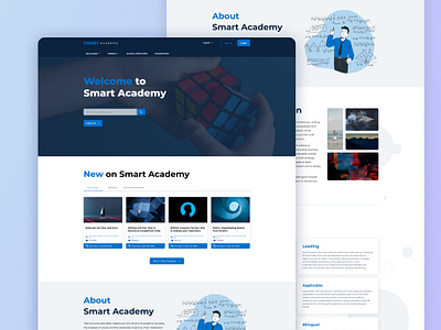 Smart Academy education portal branding design education edx lms ui