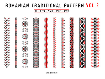 Traditional Romanian Embroidery Pattern - Vol 2 abstract seamless adobe illustrator art embroidery fabric design fashion geometric graphic design illustrations line texture modern ornament pattern seamless square texture triangle triangle shape vector wallpaper