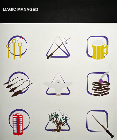 Pictogram Study // design harry potter icons illustration illustrator magic pictograms signs