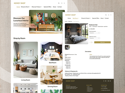 Homey Shop (Furniture Website) furniture ui ux website