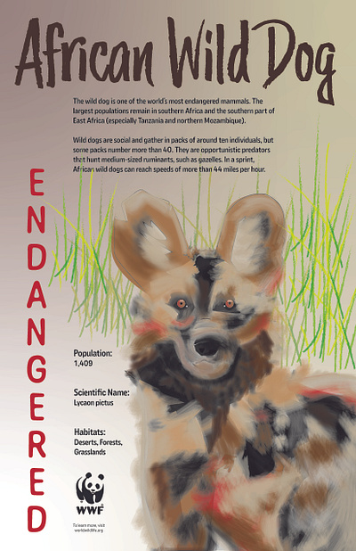 Endangered Species WWF Poster graphic design illustration typography vector