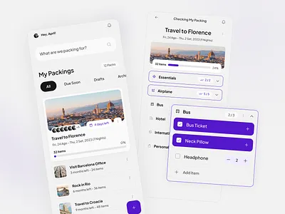 Components Travel Checklist App app checkbox checklist clean component component library design system destination minimal mobile mobile app to do app tourism travel travel app trip ui ui kit ui library ux