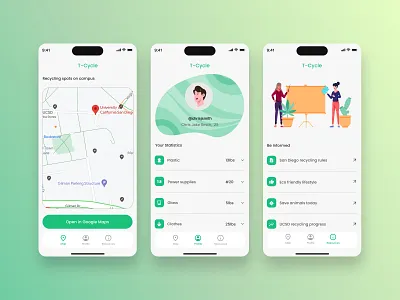 T-Cycle app branding design illustration logo ui ux