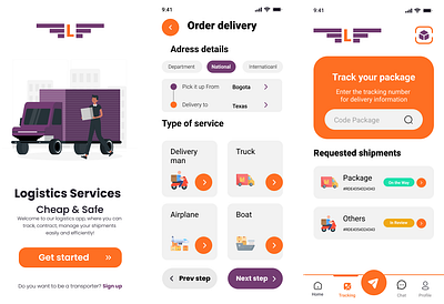 Logistic App Ui Design Available for Figma Xd And PSD app branding design graphic design illustration logo typography ui ux vector
