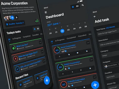 Project Management App app concept dark mode dashboard design kanban board management mobile design process project management app saas saas product task management app tasks team management to do app ui workflow automation