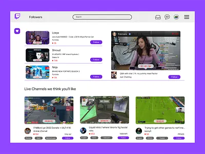 Twitch Website Redesign adobe xd branding design game graphic design illustration landing page logo twitch ui user experience user interface web design website design