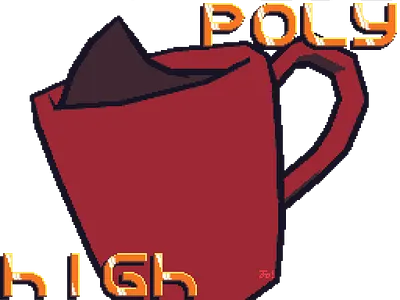 Low Poly, High Caffeine amiga aseprite beverage blockbench coffee design low poly mug pixel