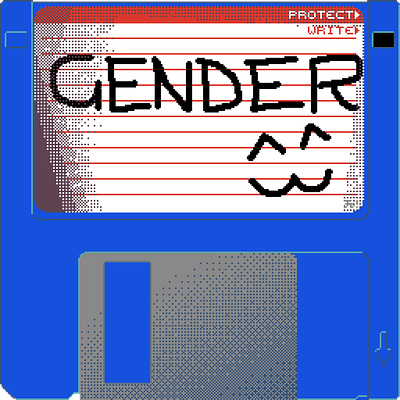 Gender Disk amiga aseprite design floppy disk gender lgbtqia lgtbq pixel pronouns retro