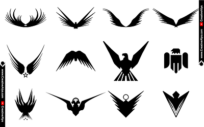 Abstract Eagles Vector Silhouettes abstract adobe illustrator branding design eagle eagles graphic design logo silhouettes vector