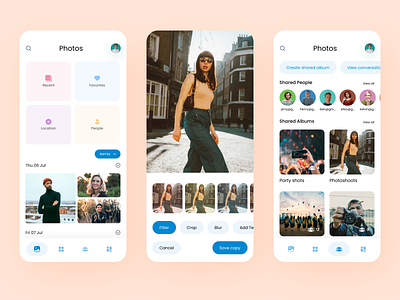 Photo Gallery App albulms app design applications conversations design designcommunity gallery mobile app photo gallery app photos photos app share user experience user interface