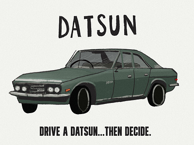 Datsun Illustration datsun font illustration poster retro supr font vintage